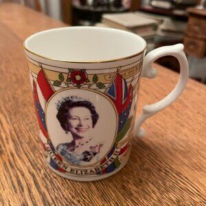 Vintage Queen Elizabeth II 40th Anniversary Coronation Coffee Cup Mug Caverswall
